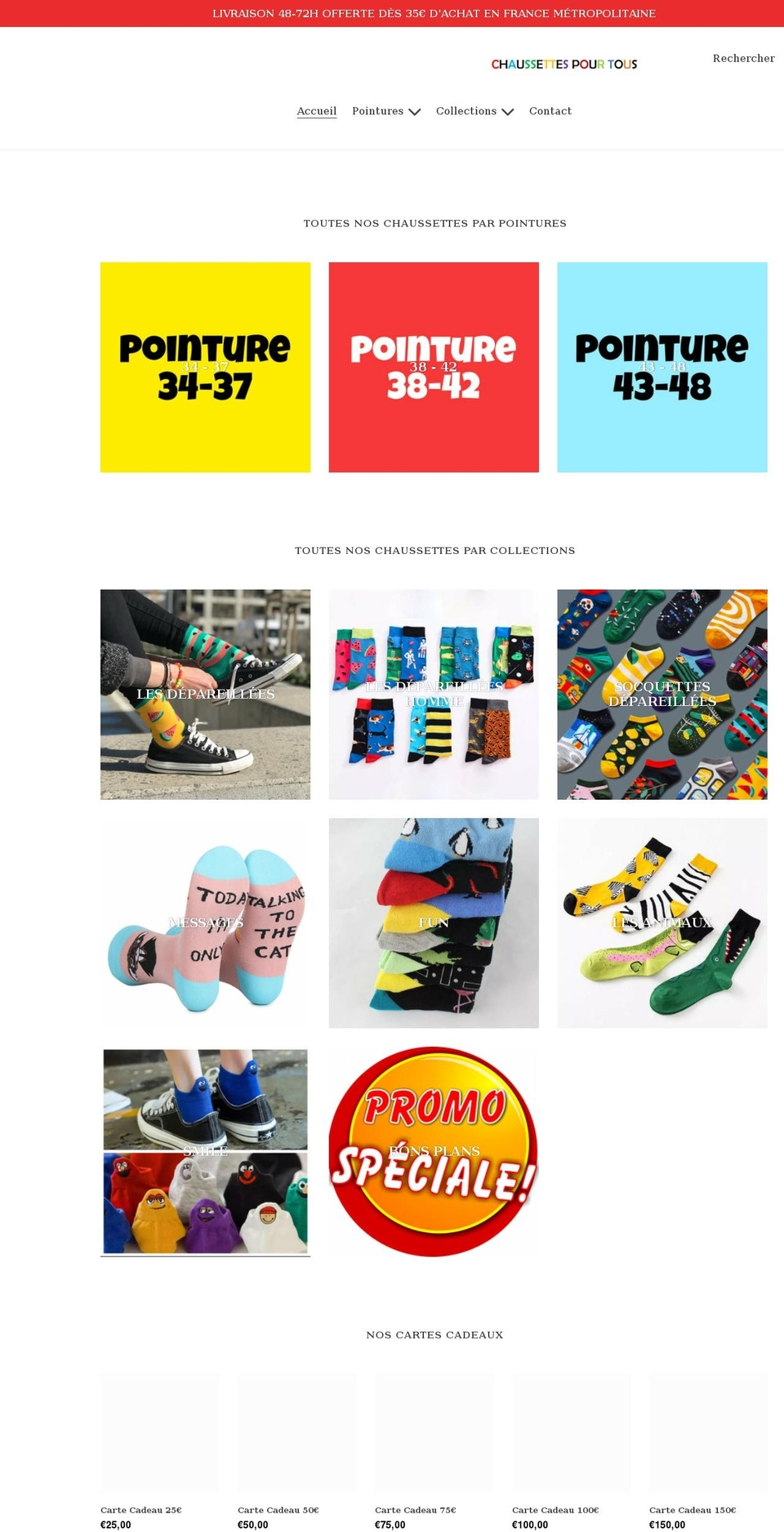 chaussettespourtous.com shopify website screenshot