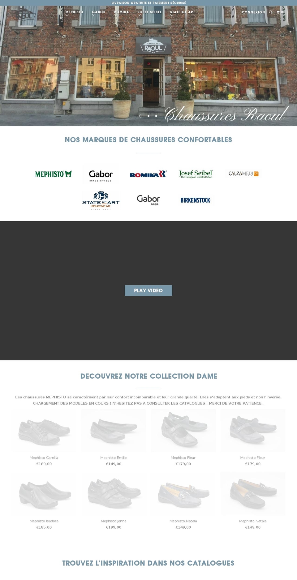 chaussuresraoul.be shopify website screenshot