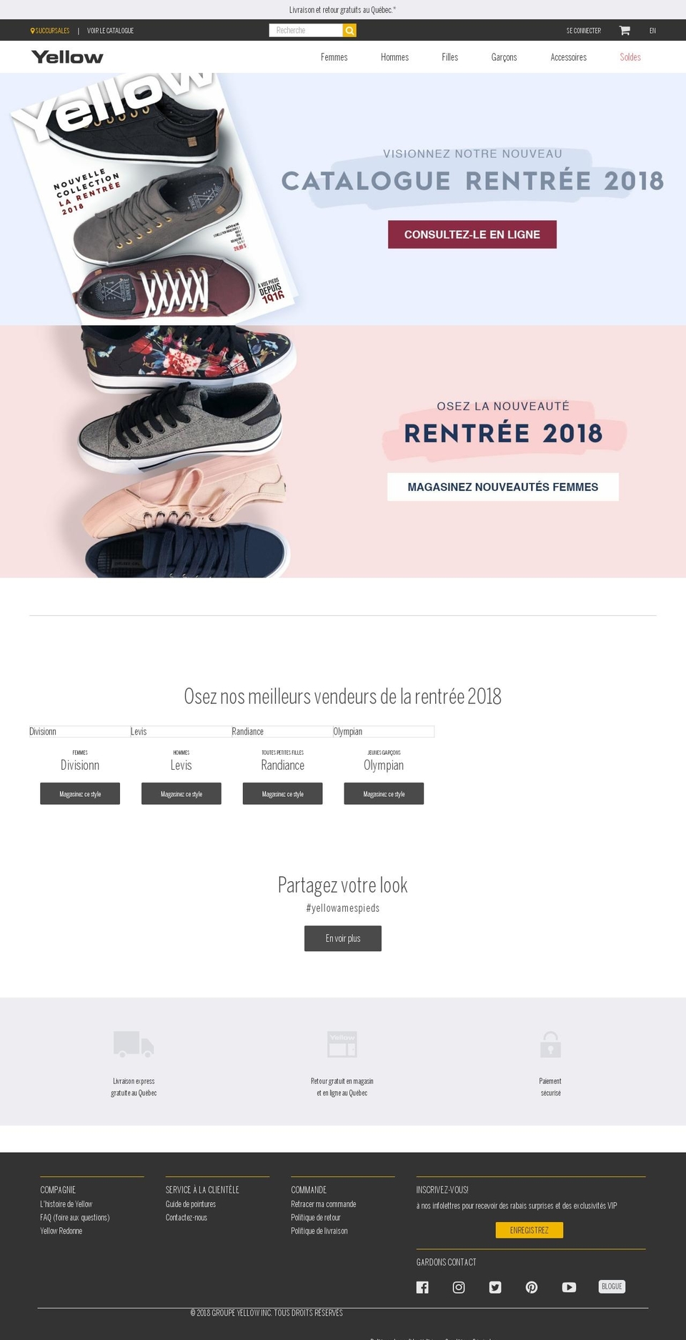 chaussuresyellow.com — Shopify storefront screenshot