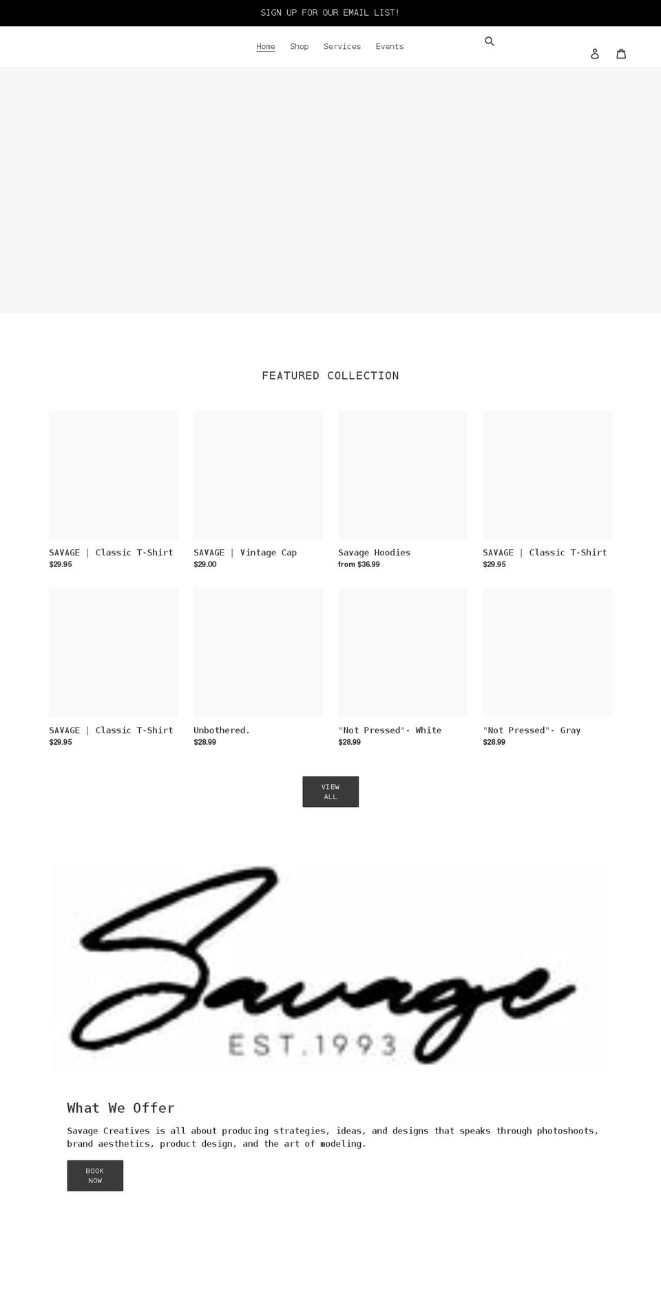 chaviasavage.com shopify website screenshot