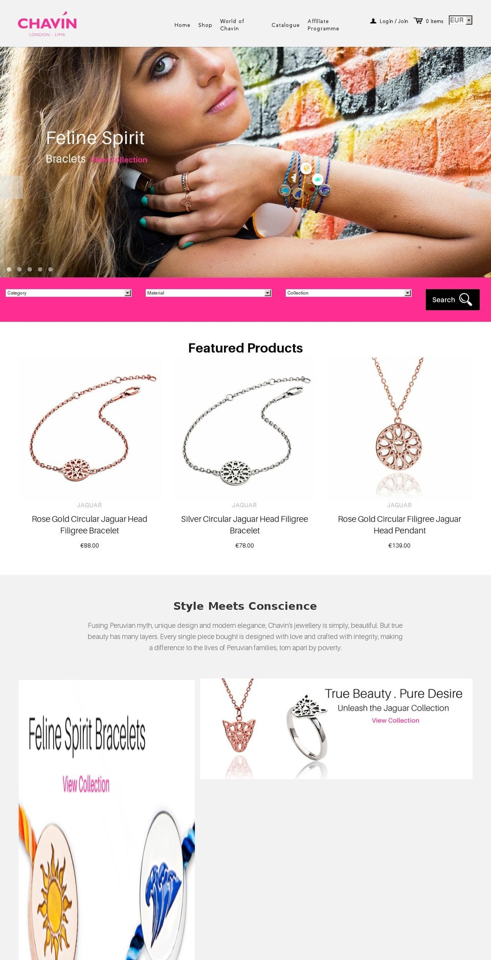 August Shopify theme site example chavinjewellery.com