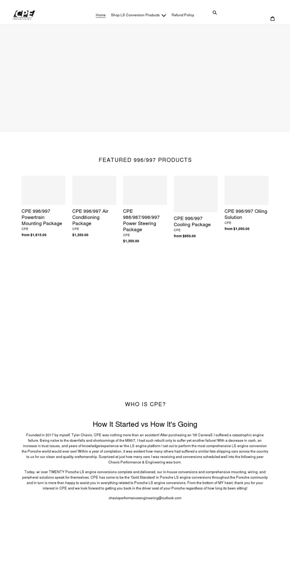 chavisperformanceengineering.com shopify website screenshot