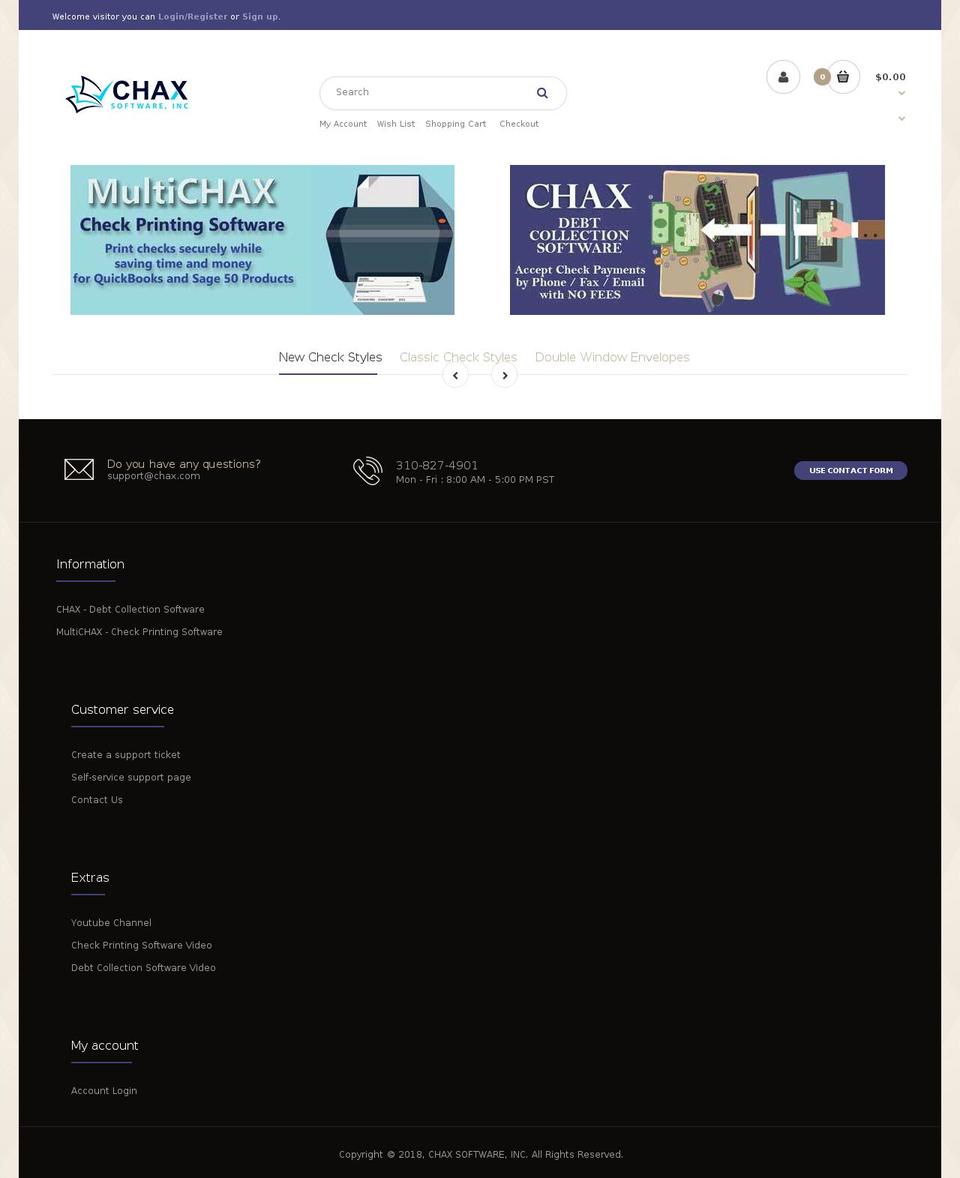 chax-store.com shopify website screenshot