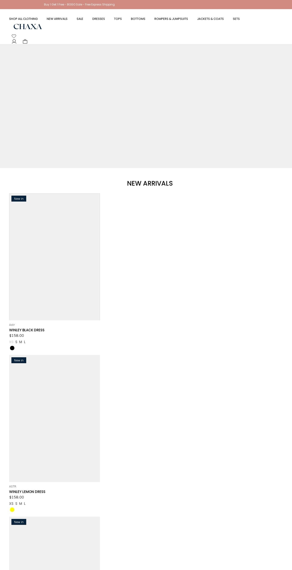 chaxacollection.com shopify website screenshot