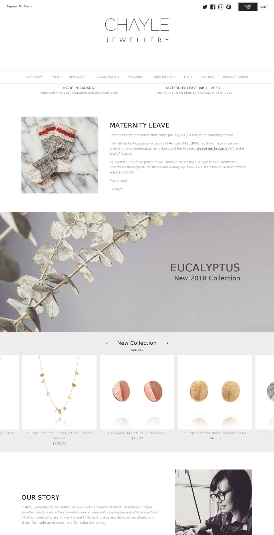 chayle.com — Shopify storefront screenshot