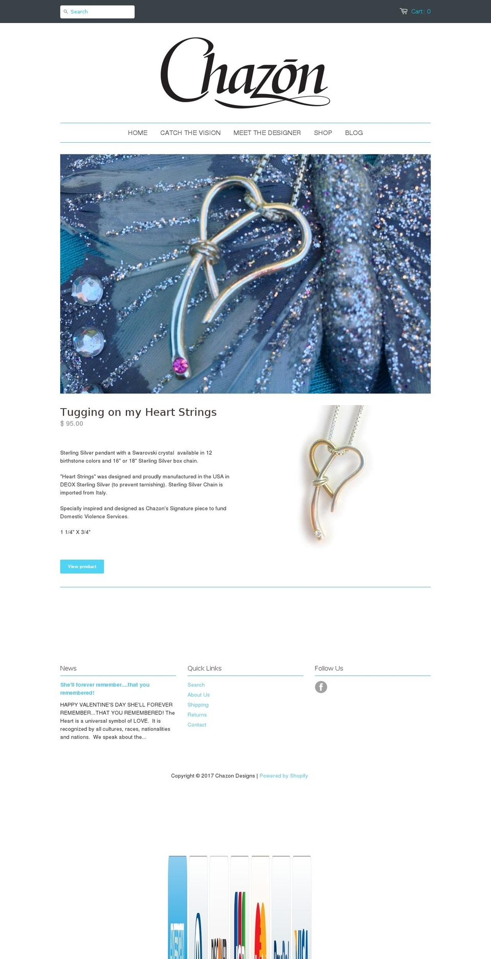 chazonjewlery.com shopify website screenshot