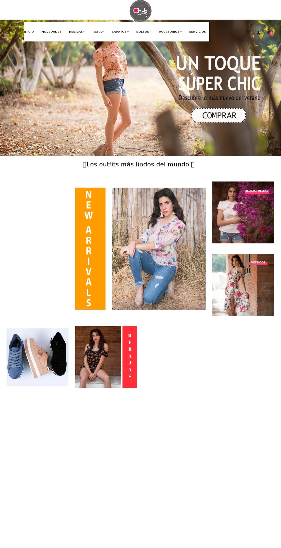 chbboutique.com shopify website screenshot