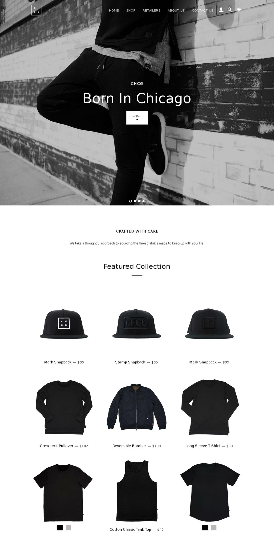 chcg.co shopify website screenshot