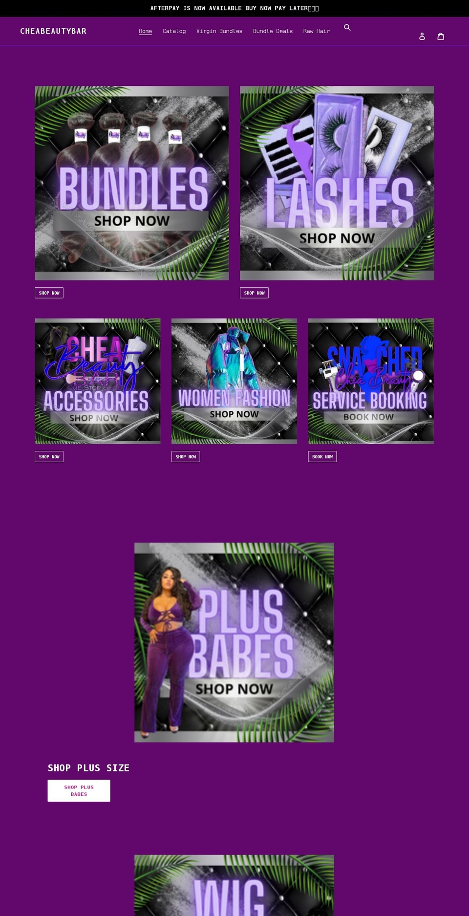 cheabeautybar.com shopify website screenshot