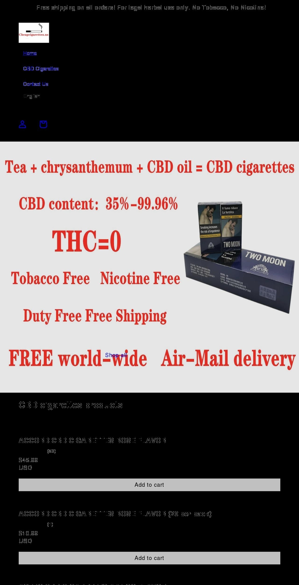 cheapcigarettes.us shopify website screenshot