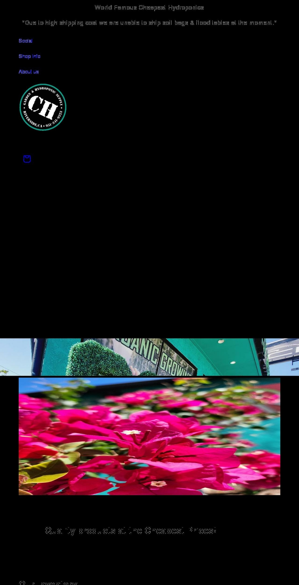 cheapesthydro.com shopify website screenshot