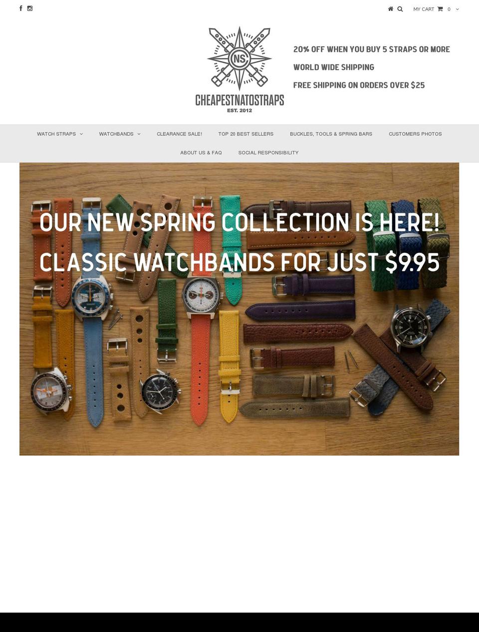 cheapestnatostraps.com shopify website screenshot