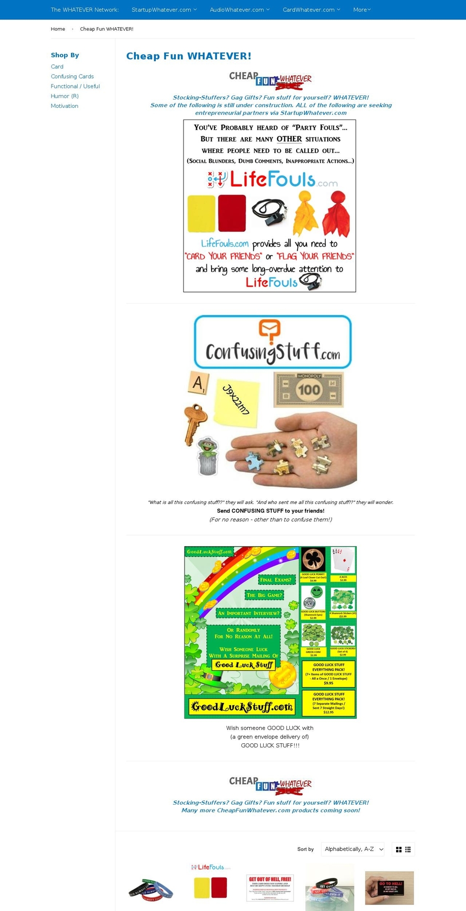 cheapfungifts.com shopify website screenshot