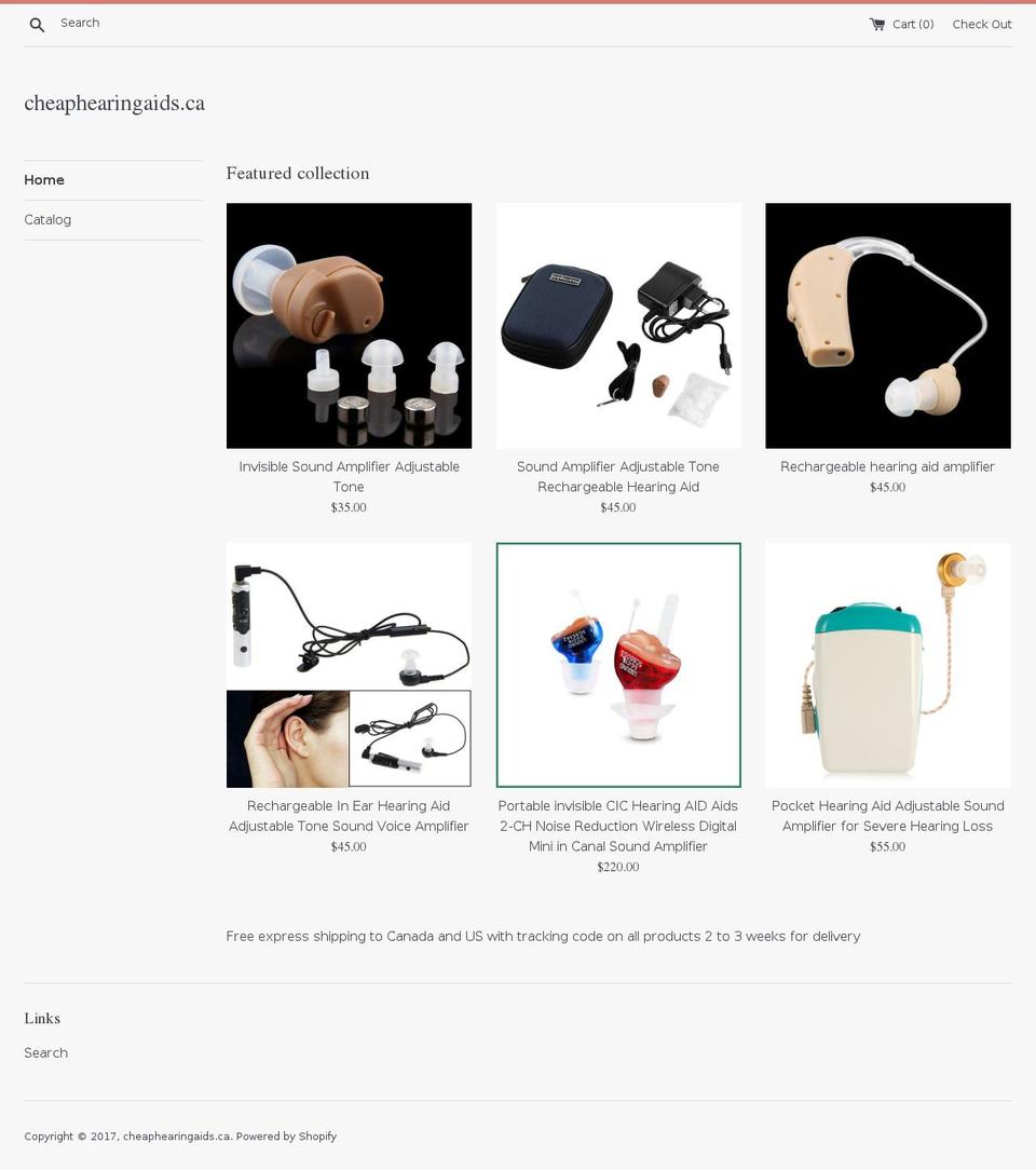 cheaphearingaids.ca shopify website screenshot