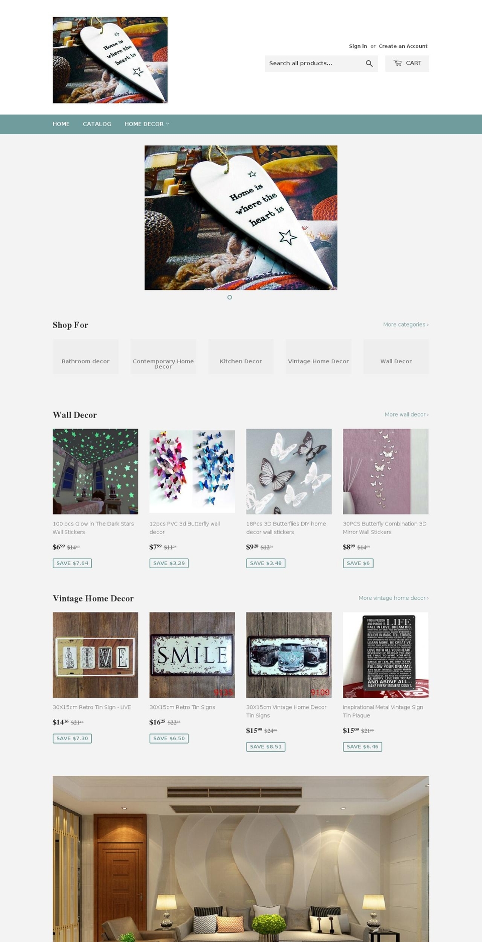 cheaphomedecorshop.com shopify website screenshot
