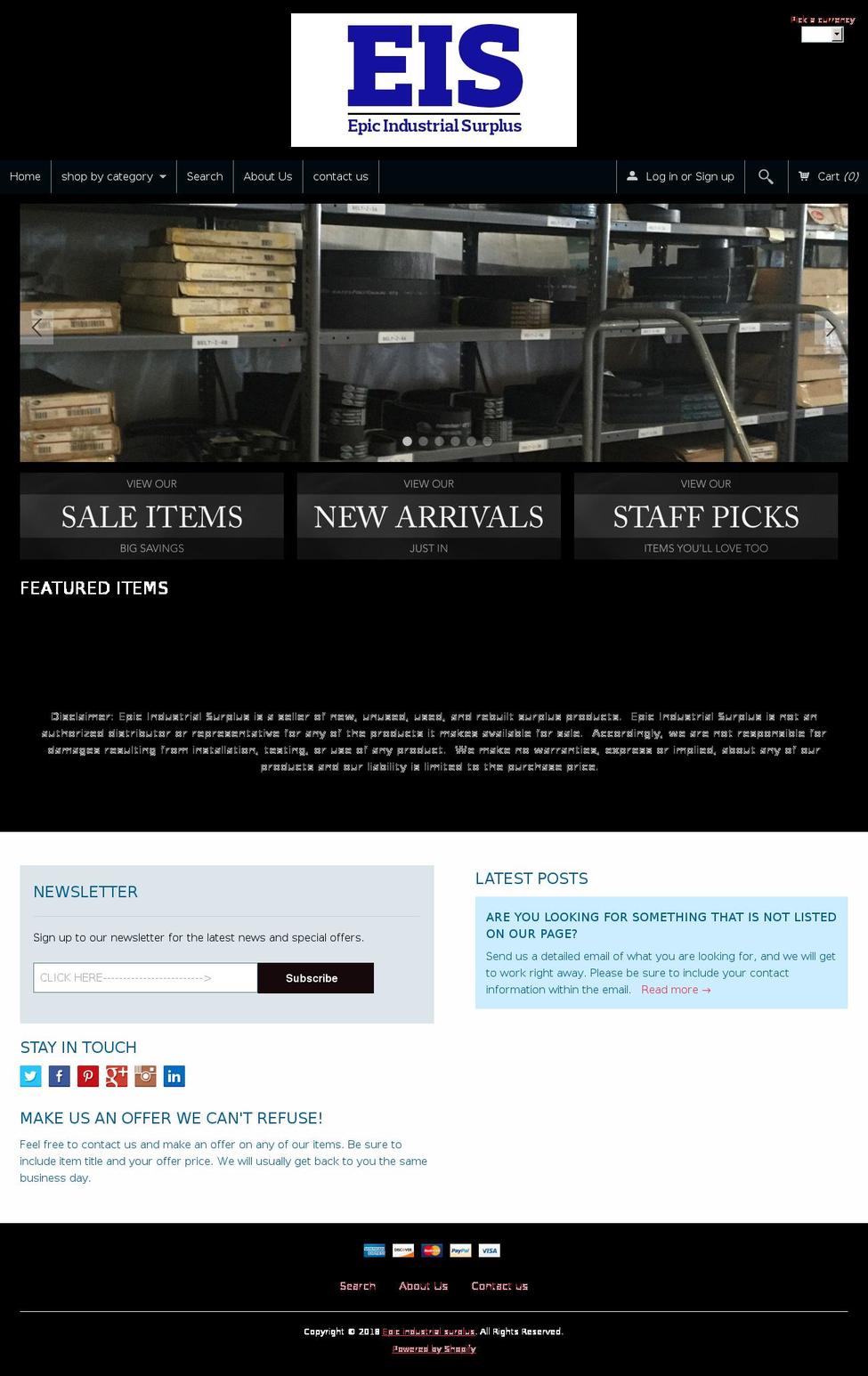 cheapindustrialsurplus.com — Shopify storefront screenshot