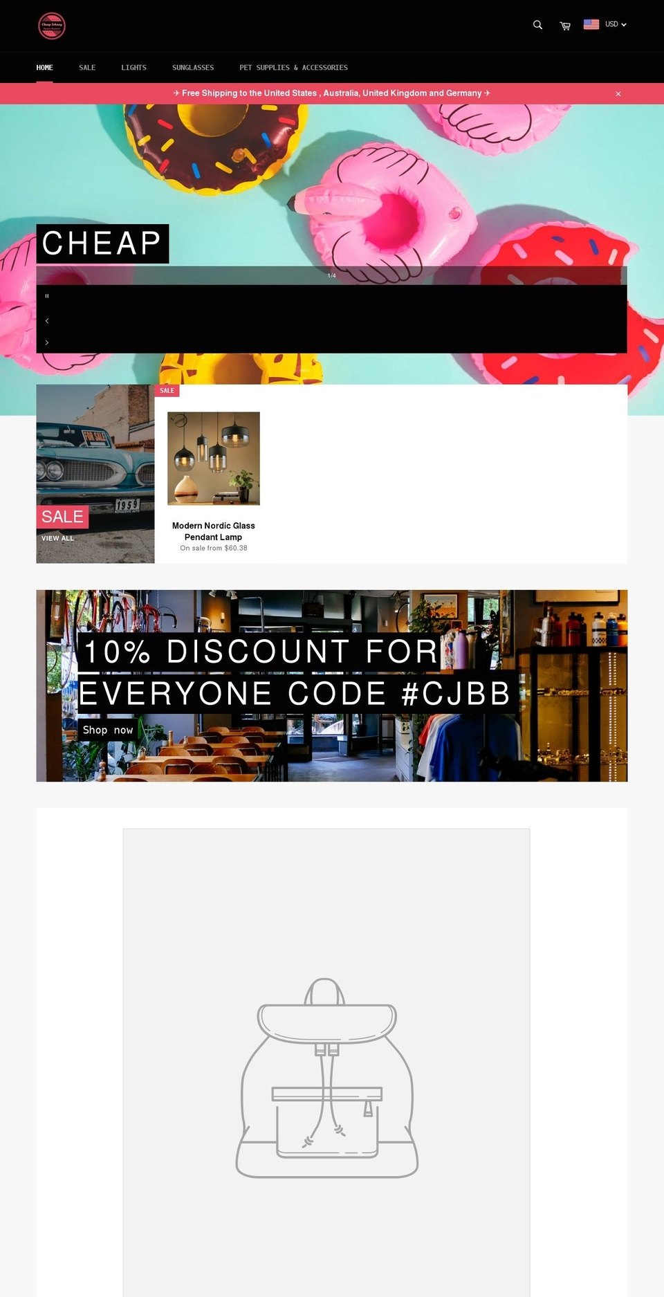 cheapjohnnybargain.com shopify website screenshot