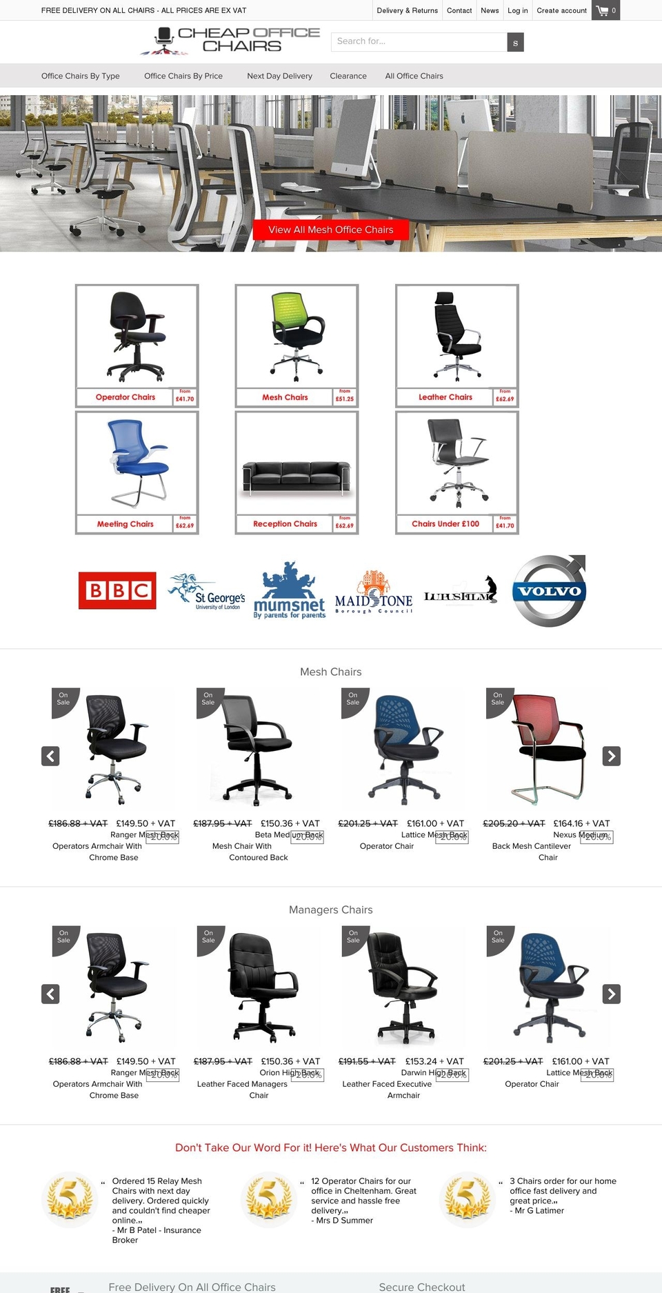 cheapofficechairsuk.co.uk shopify website screenshot