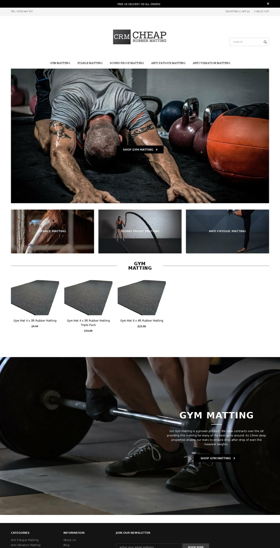 cheaprubbermatting.com shopify website screenshot