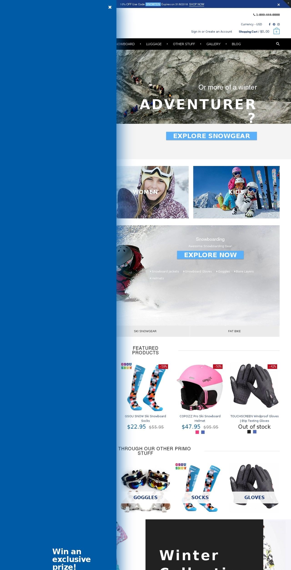 material Shopify theme site example cheapsnowgear.com