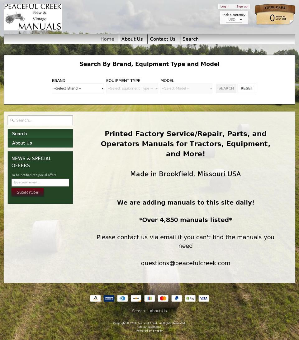cheaptractormanuals.com — Shopify storefront screenshot