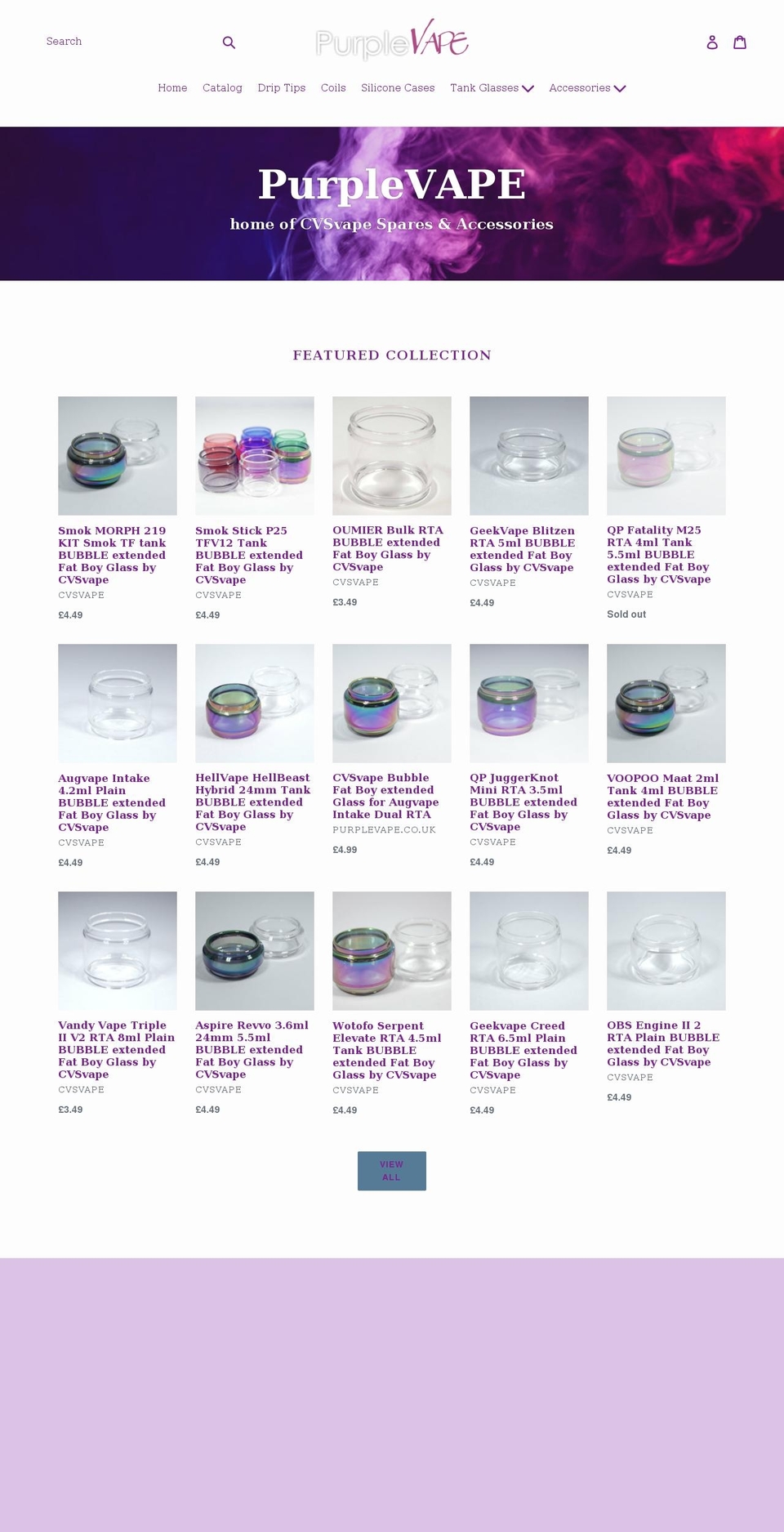 cheapvapouriserspares.co.uk shopify website screenshot