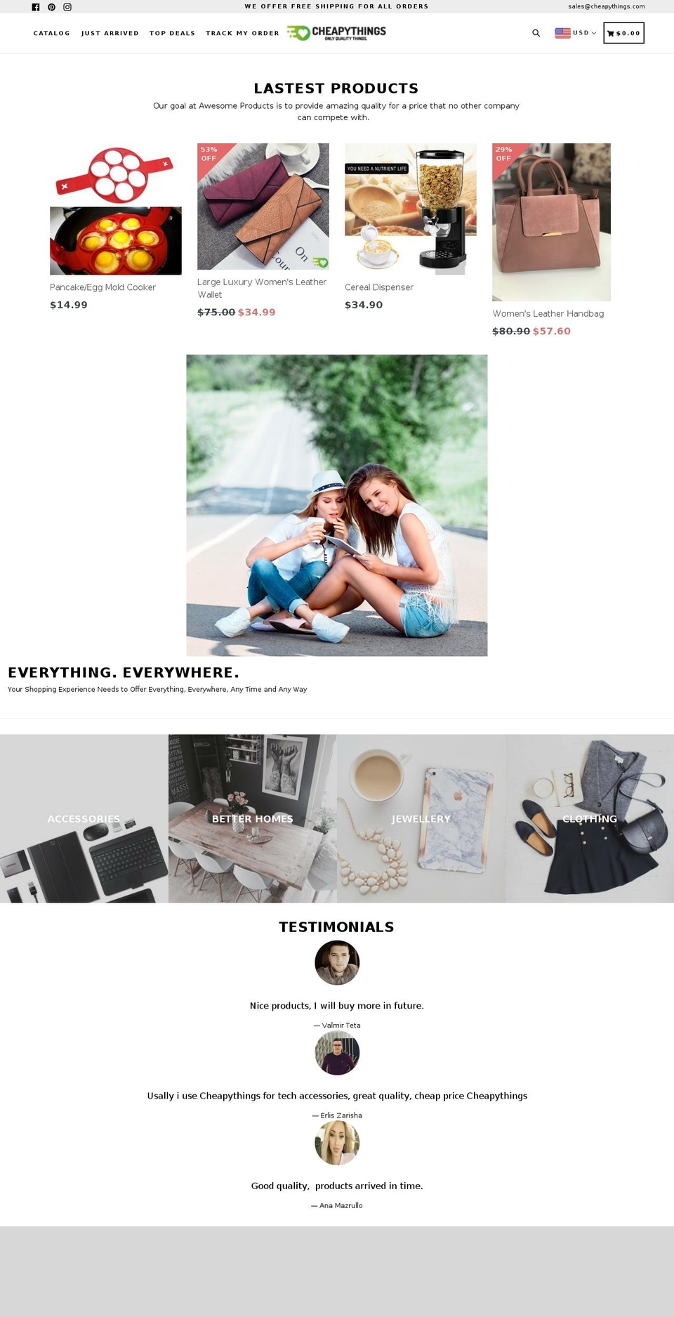 cheapythings.com shopify website screenshot