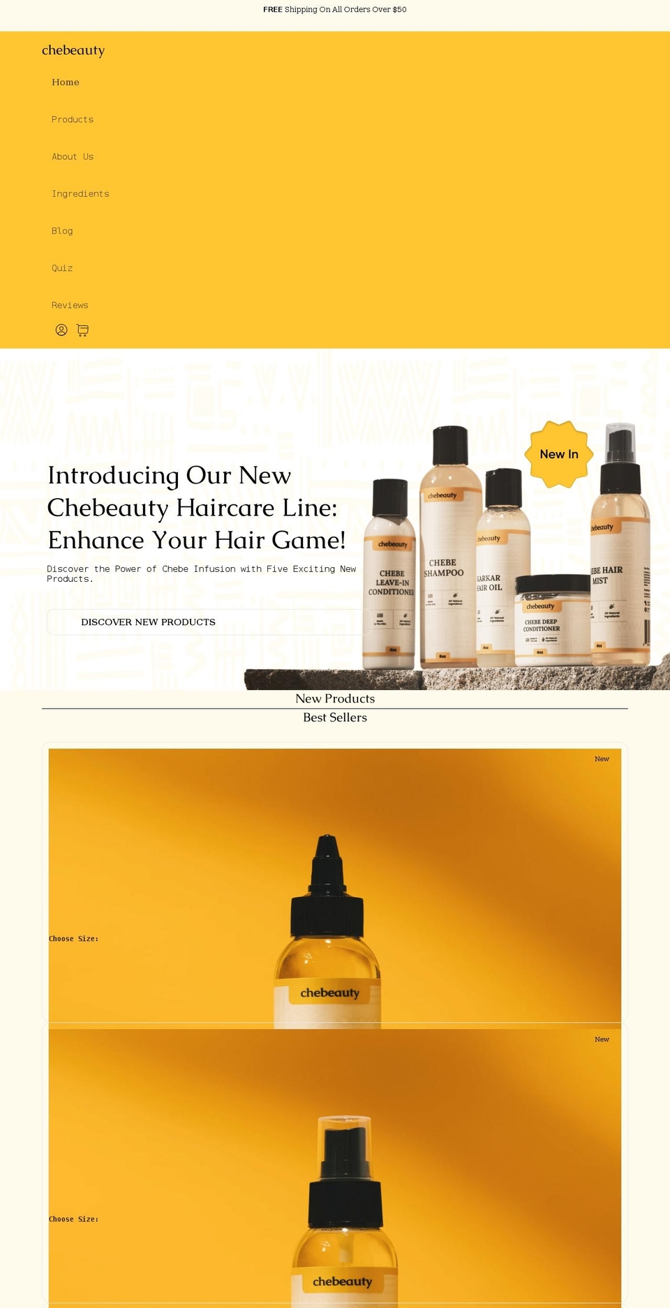 chebeauty.com shopify website screenshot