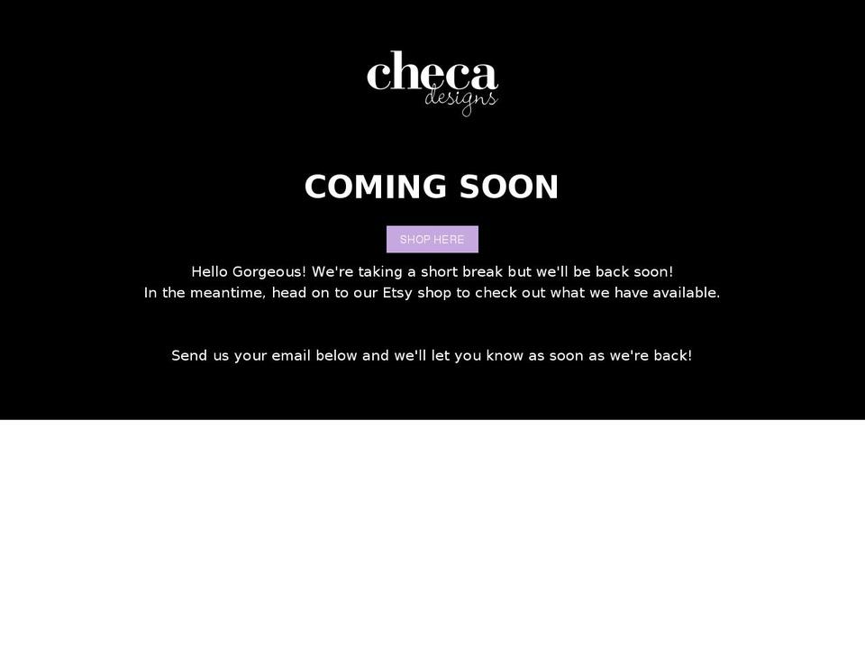 checadesigns.com shopify website screenshot