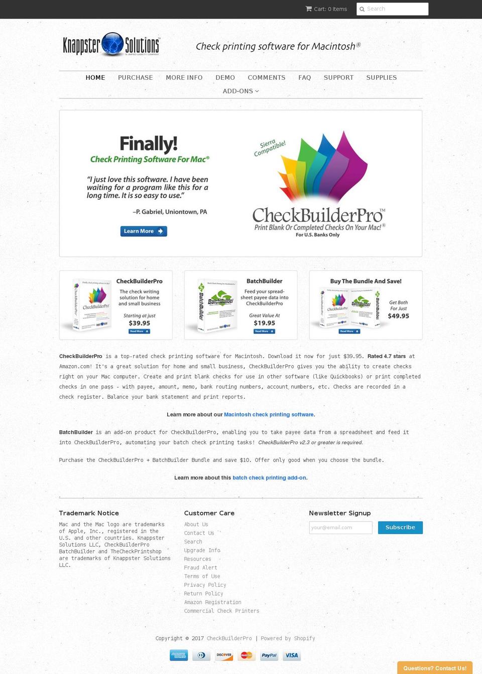 checkbuilderpro.com shopify website screenshot