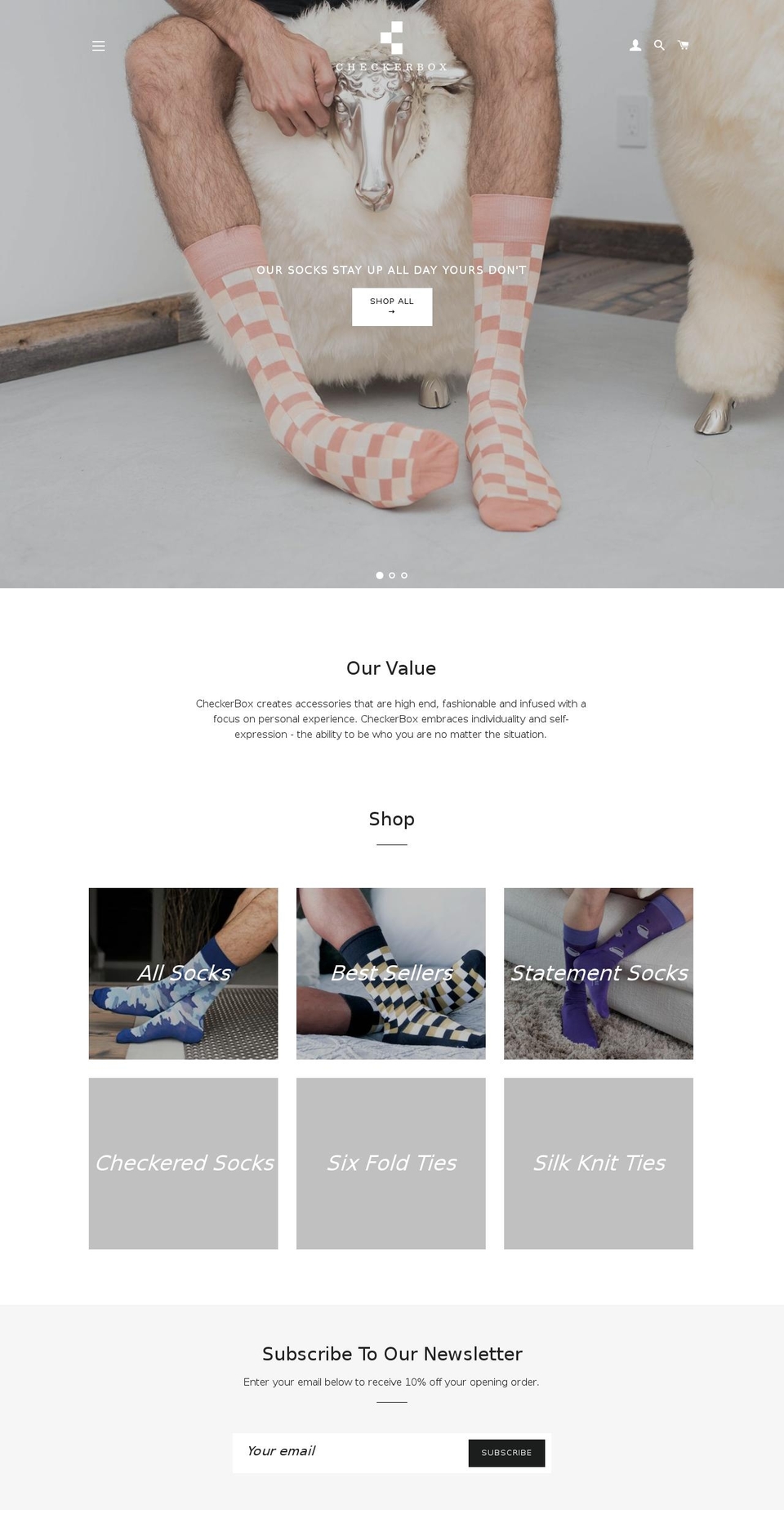 checkerboxsocks.com — Shopify storefront screenshot