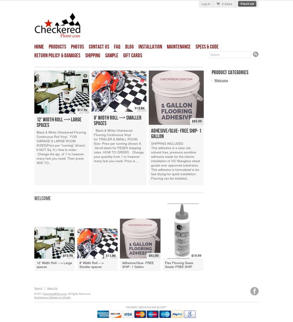 checkeredfloor.net shopify website screenshot