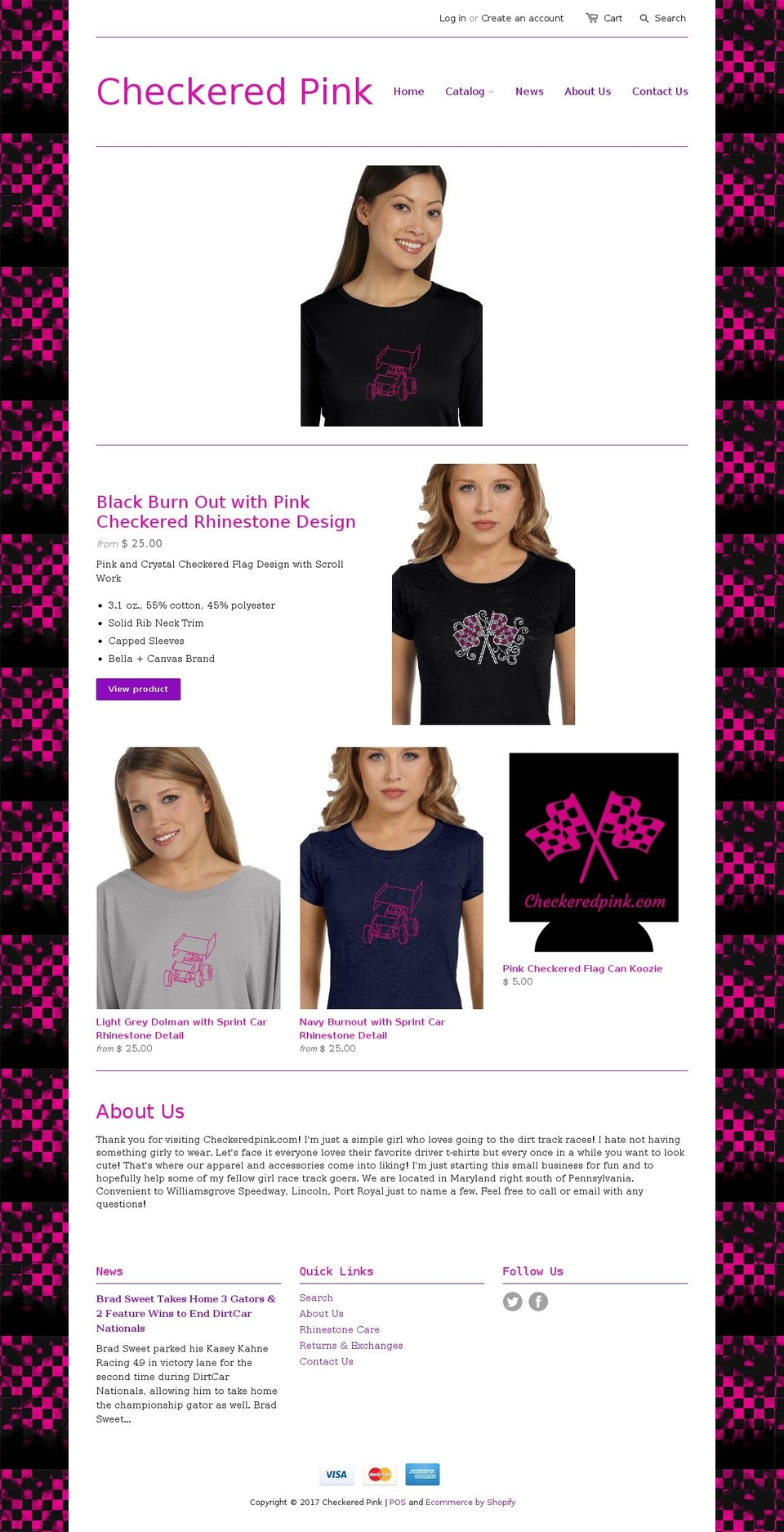 checkeredpink.com shopify website screenshot