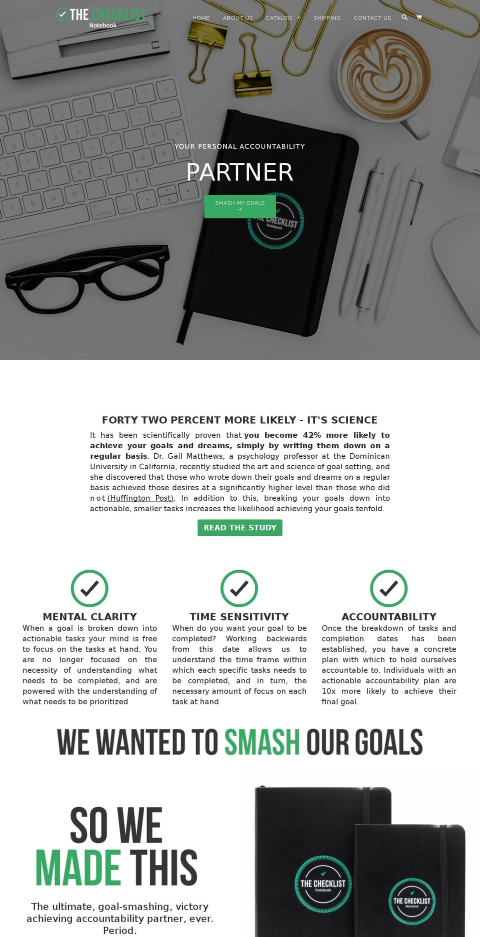 checklistnotebook.com — Shopify storefront screenshot