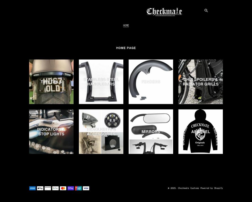 checkmatecustoms.com shopify website screenshot