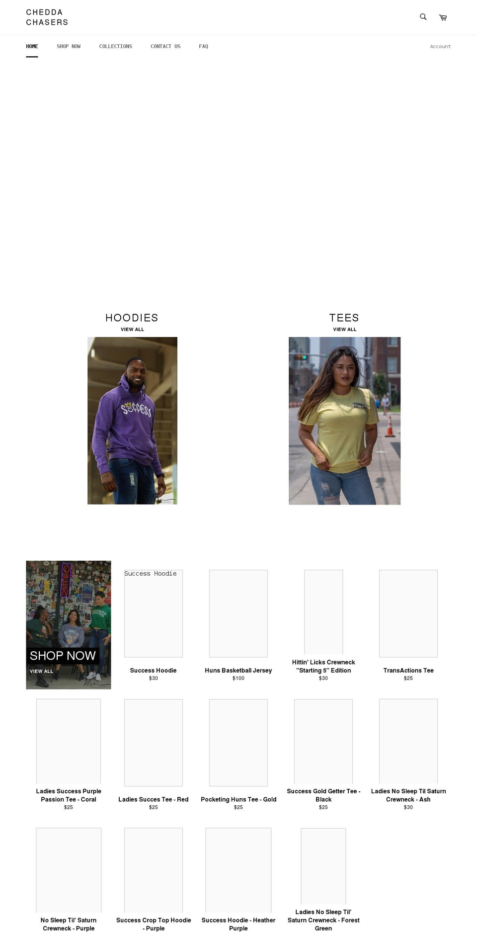 cheddachaserclothing.com shopify website screenshot