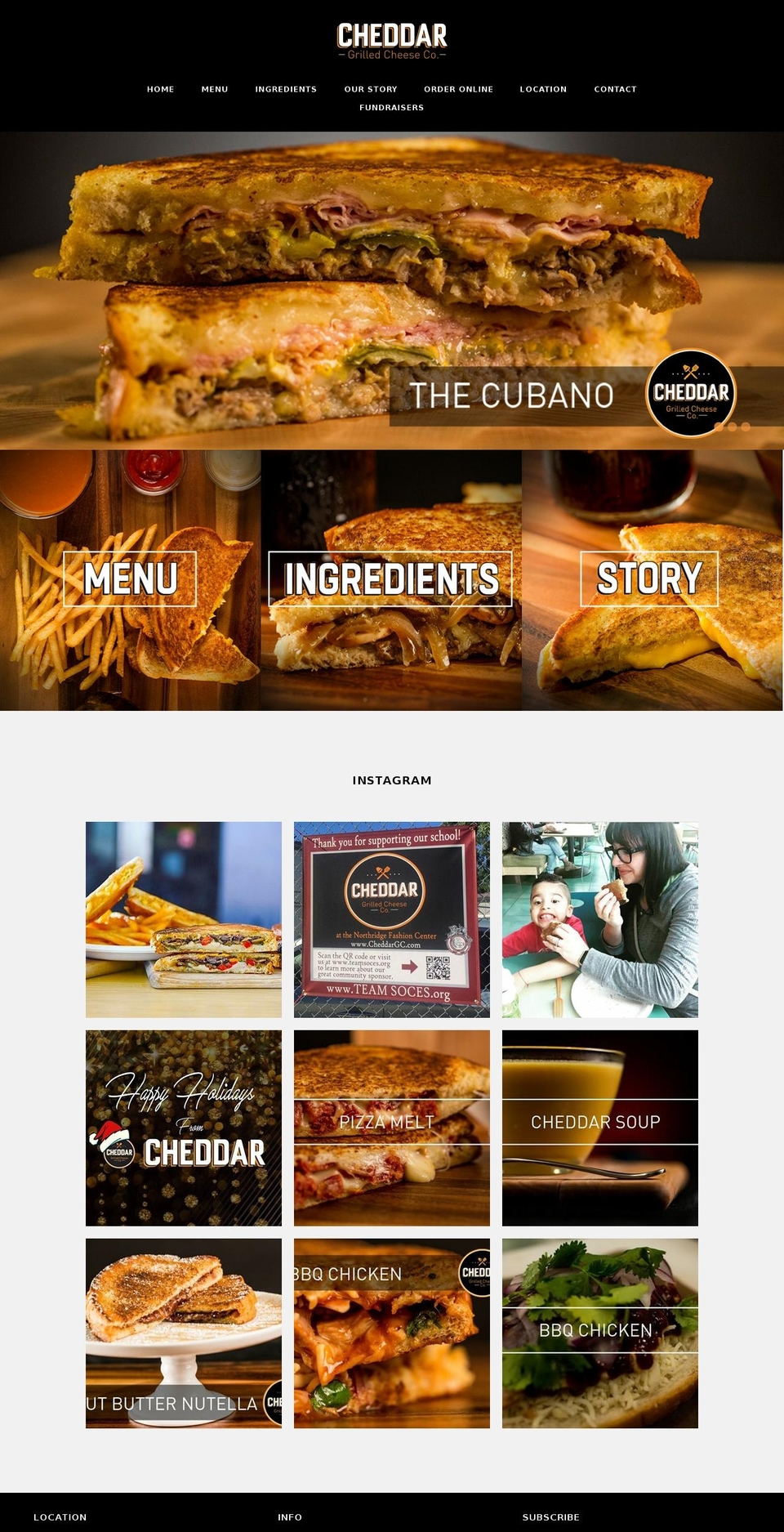 cheddargrilledcheese.com shopify website screenshot