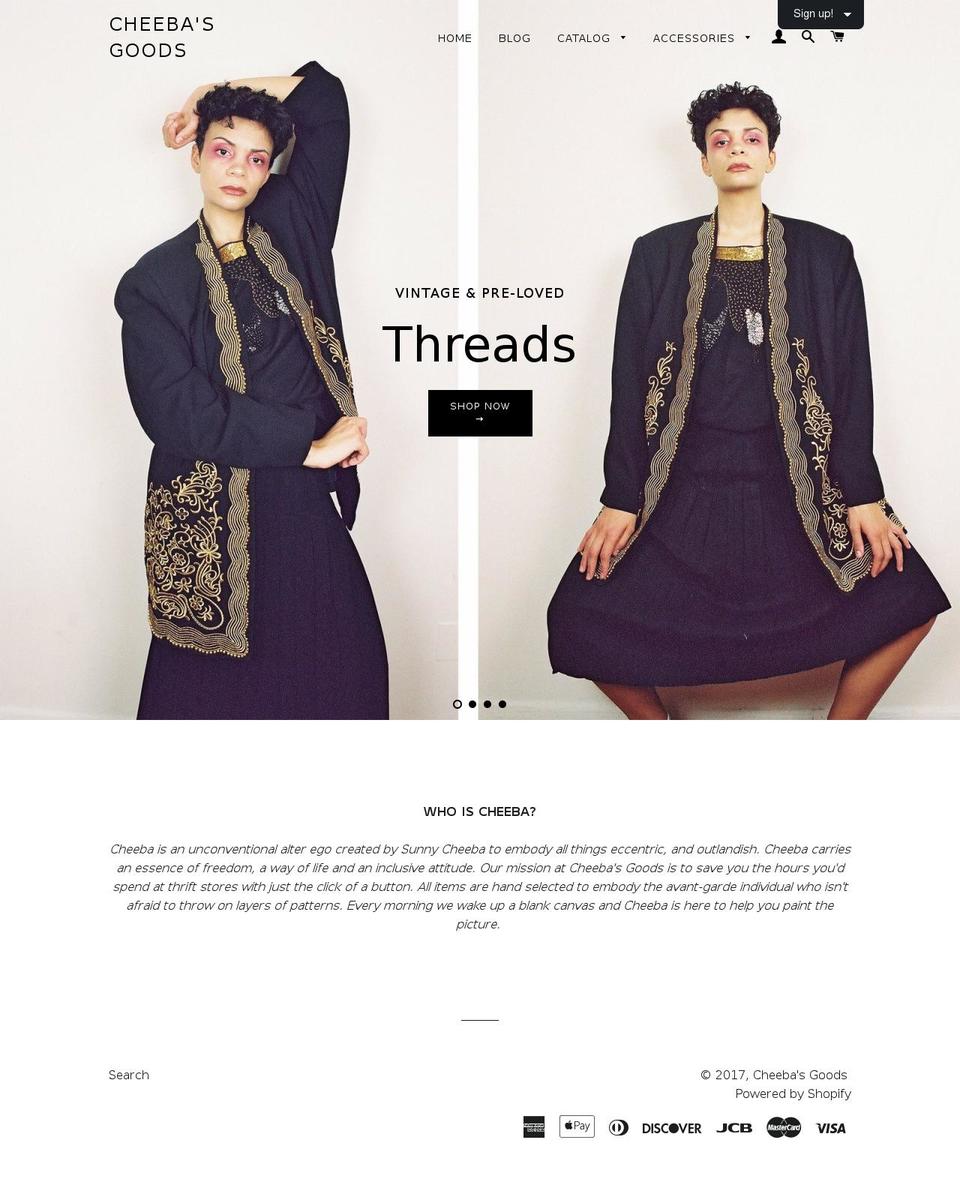 cheebasgoods.com shopify website screenshot