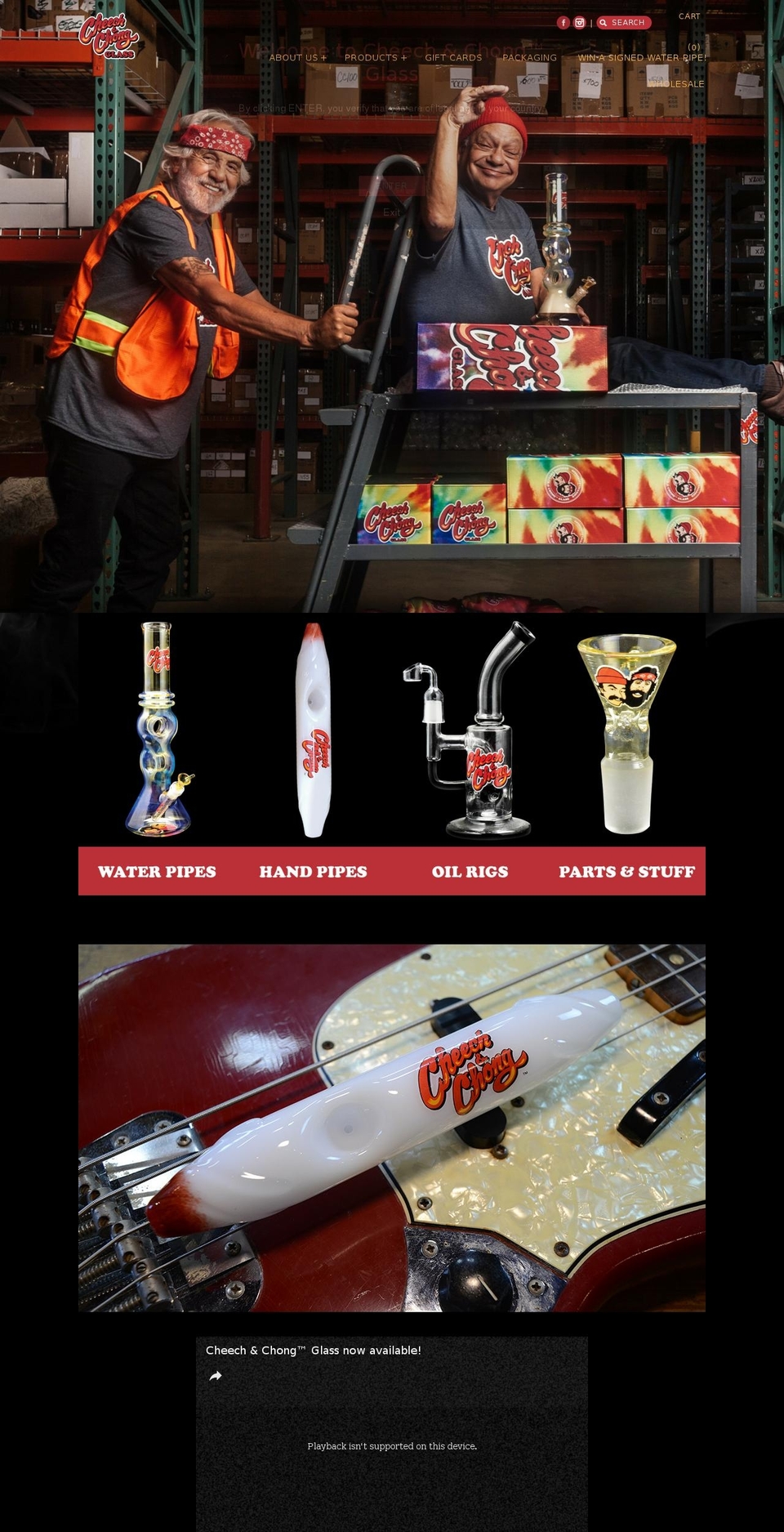 cheechandchongglass.com shopify website screenshot