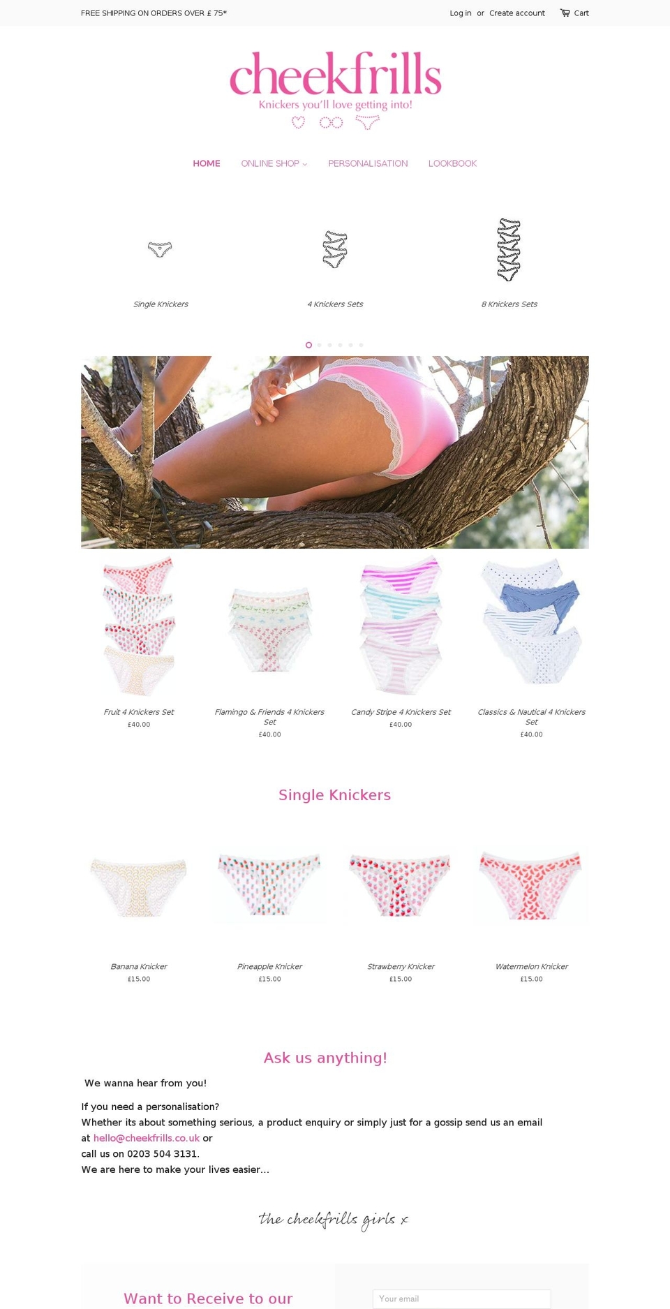 cheekfrills.com — Shopify storefront screenshot