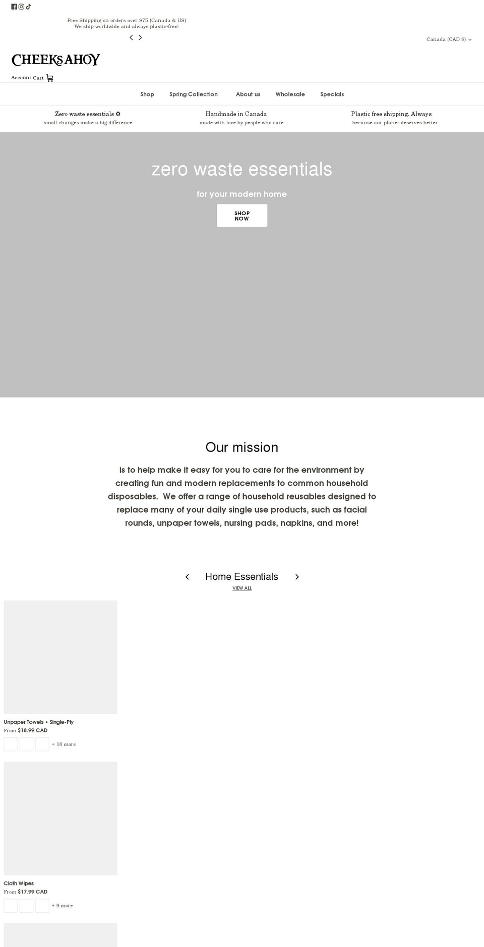 cheeksahoy.com shopify website screenshot