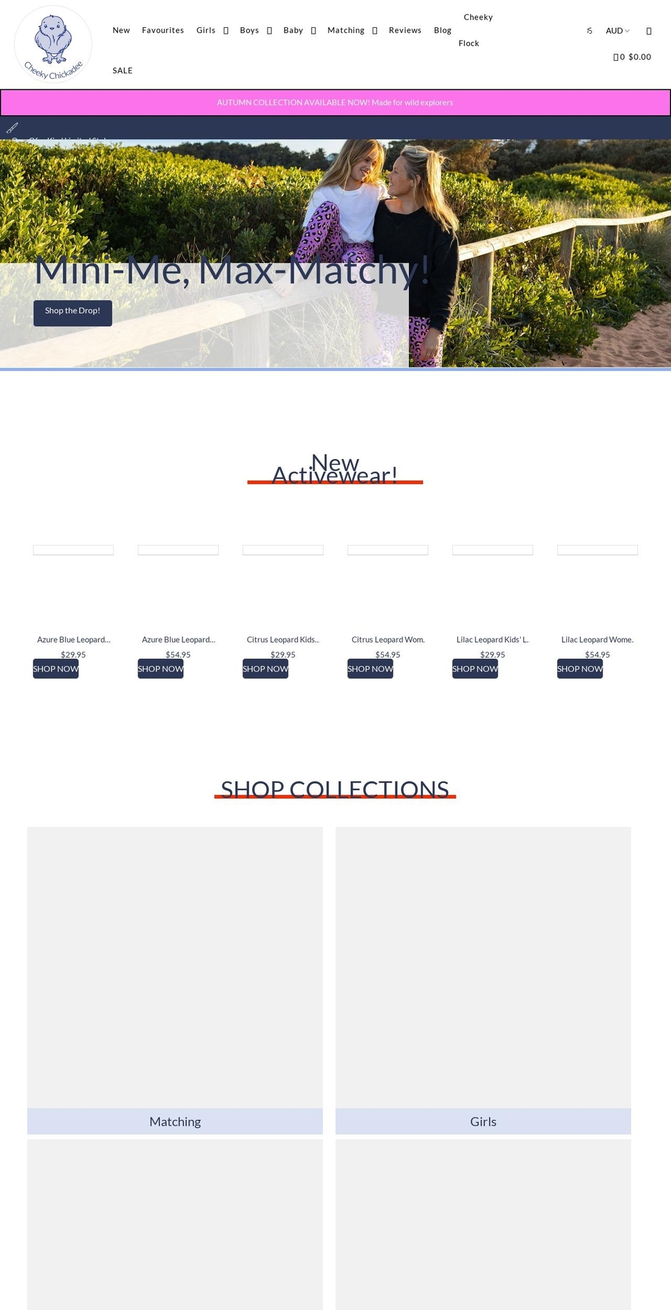 cheeky-chickadee-store.myshopify.com — Shopify storefront screenshot