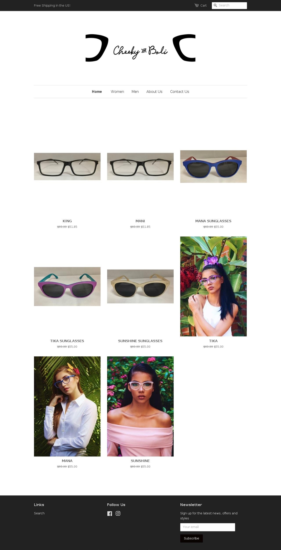 cheekyandboli.com — Shopify storefront screenshot