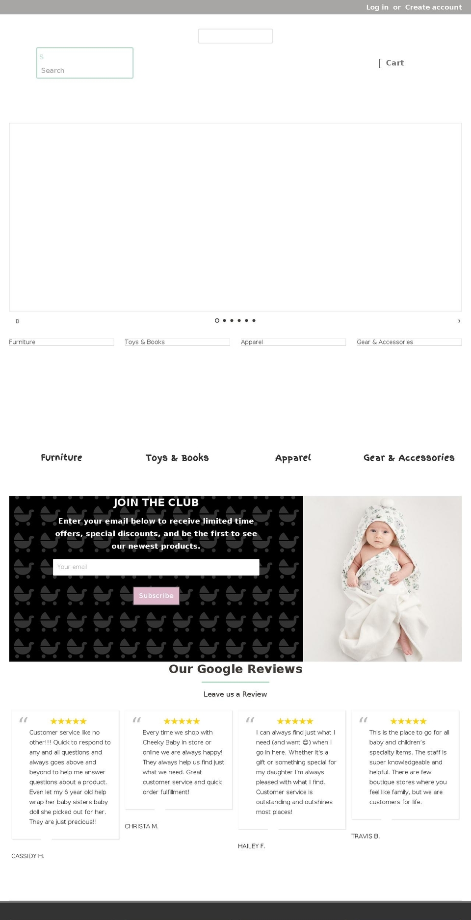 cheekybabyboutique.com shopify website screenshot