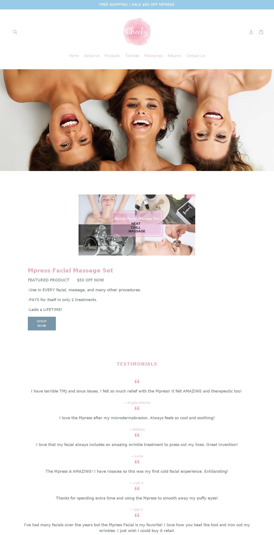 cheekybeautytools.com — Shopify storefront screenshot