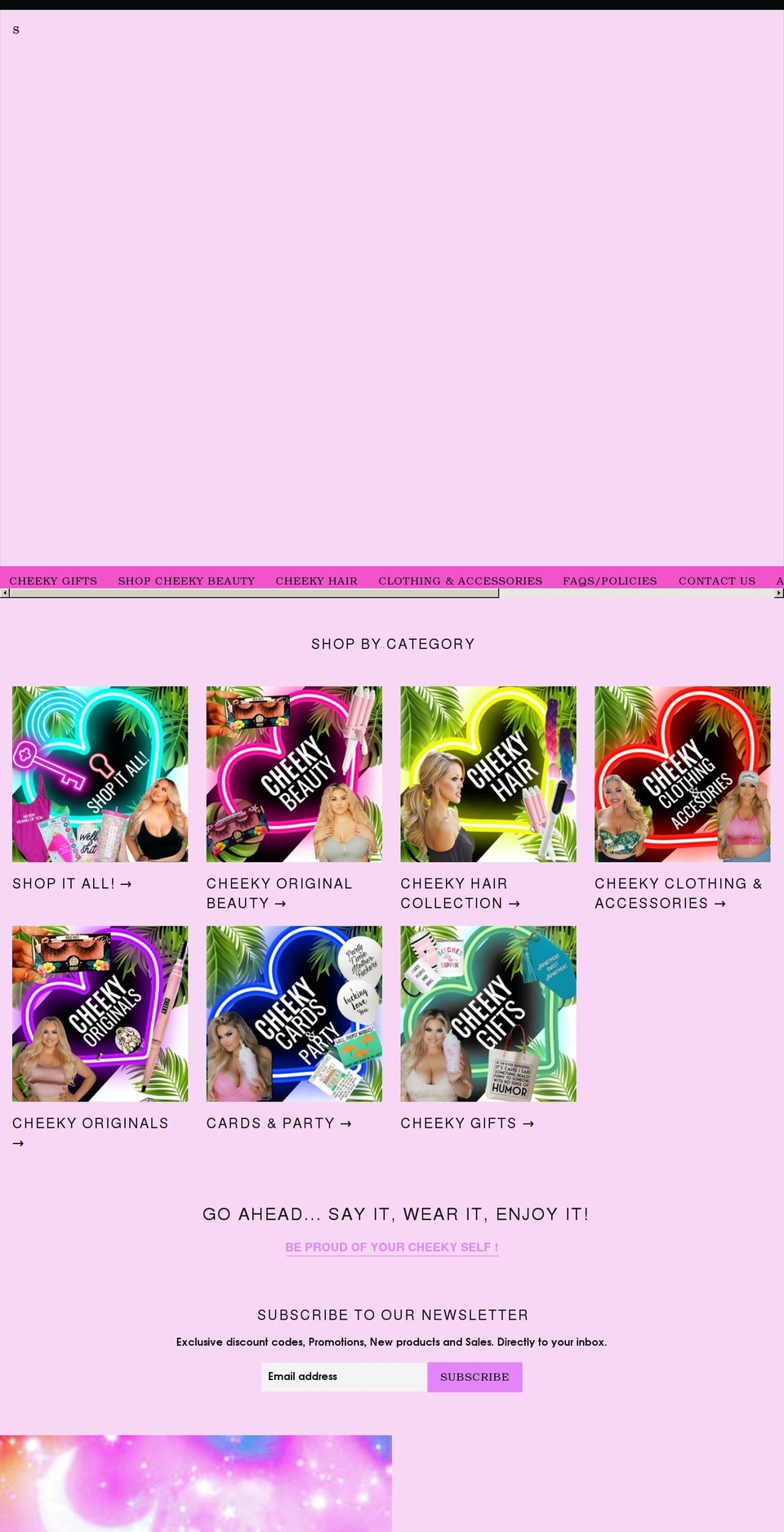 cheekybykali.com shopify website screenshot