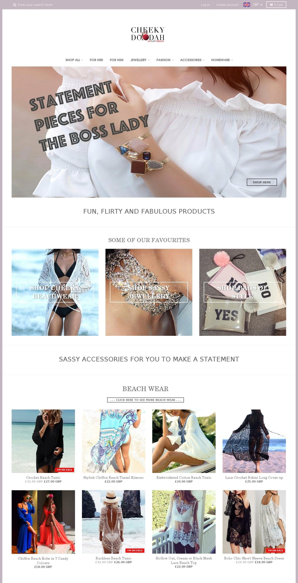 cheekydeekydoodah.com — Shopify storefront screenshot