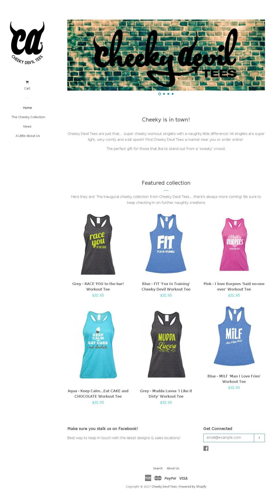cheekydeviltees.com shopify website screenshot