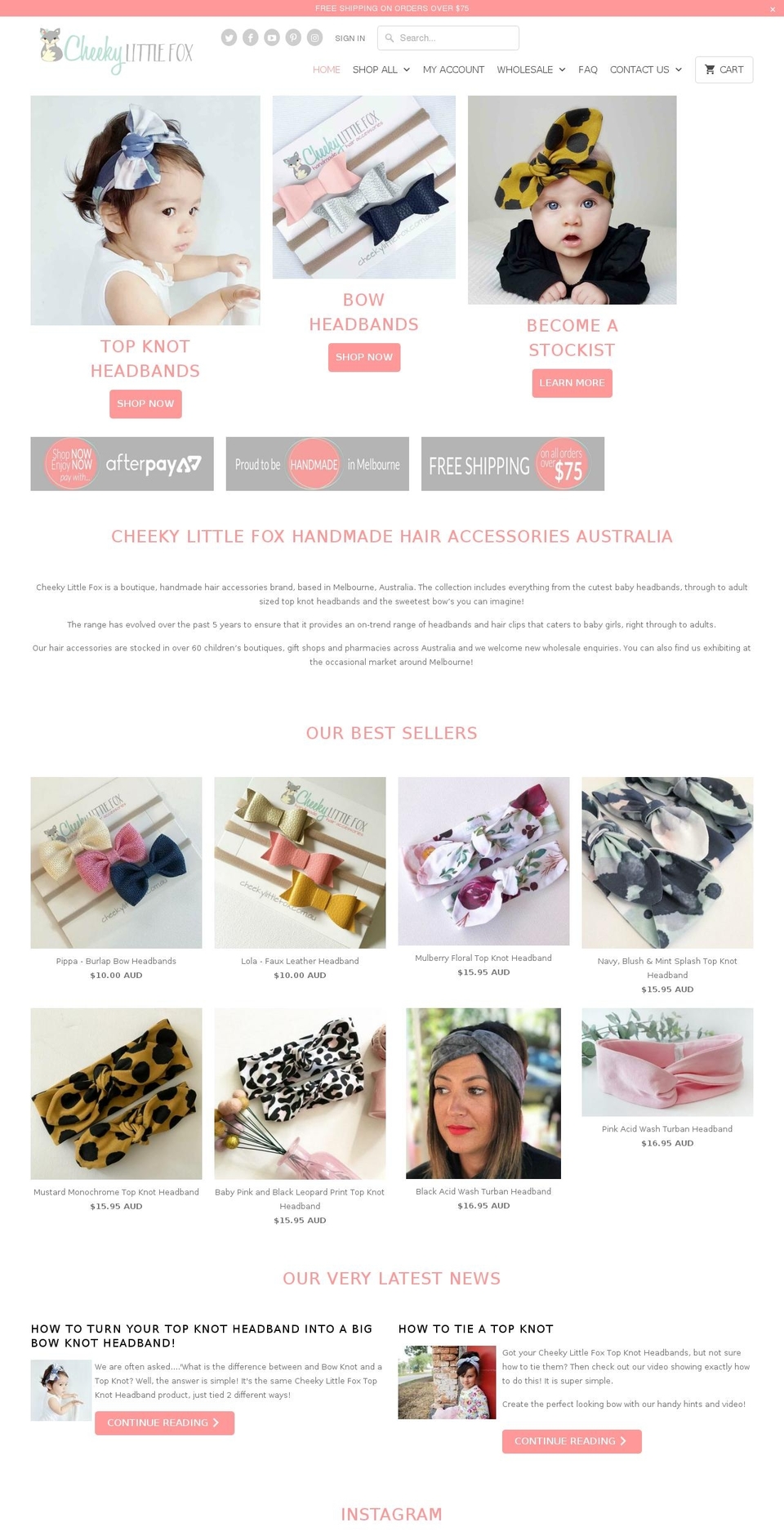 cheekylittlefox.com — Shopify storefront screenshot