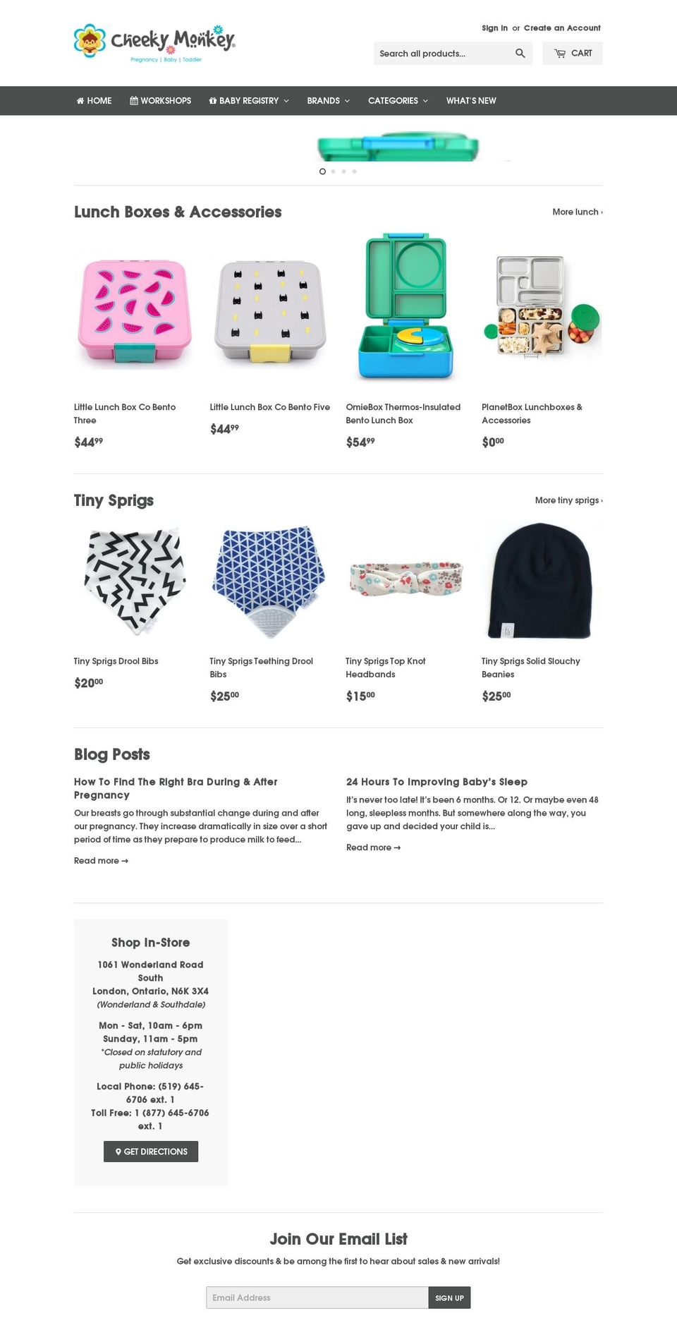 cheekymonkey.ca shopify website screenshot